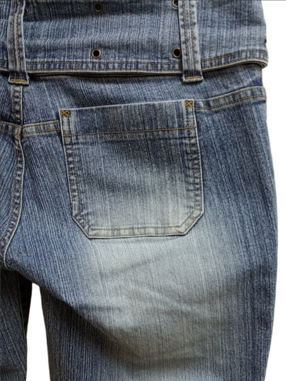 Y2K 90'S HYDRAULIC VINTAGE BELTED BOOT CUT WIDE LEG MEDIUM RISE JEANS RARE - Picture 9 of 12